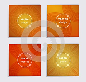 Abstract vinyl records music album covers set