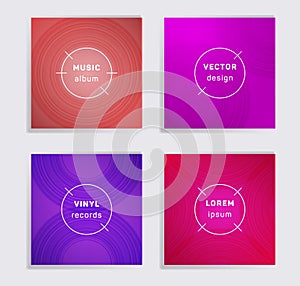 Abstract vinyl records music album covers set.