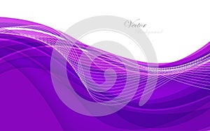 Abstract violet background with wave. Vector illustration
