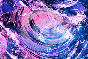 Abstract violet broken glass design background. Close up.