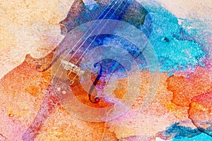 Abstract violin background - violin lying on the table