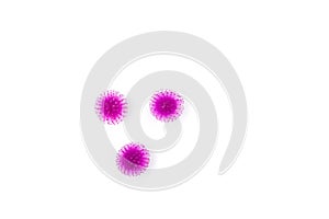 Abstract virus strain model coronavirus covid-19 on white background