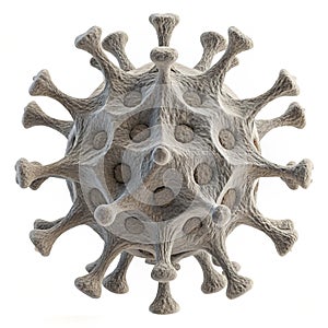 Abstract virus structure 3D modeling PSD file realistic isolated on white background photo