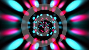 Abstract visual colorful bokeh VJ stage light hypnotic loop motion. 4K 3D psychedelic background seamless loop.