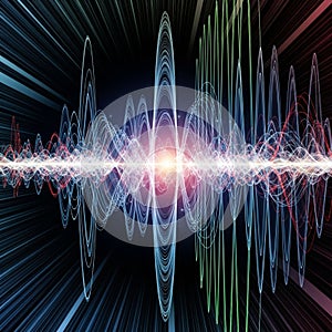 Reds, and whites, forming complex, sine-wave-like forms that