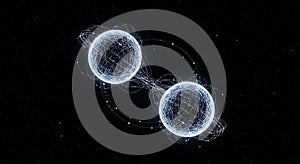 Binary quantum connection in deep space