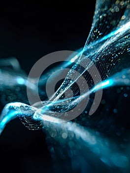 Abstract visualization of data streams and digital connectivity