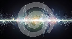 Glowing abstract sound wave visualization