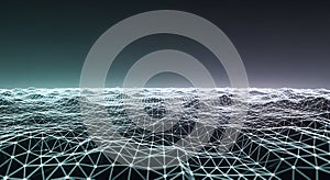 Abstract digital wave surface network background