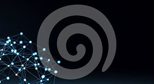 Glowing digital network structure visualization