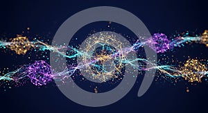 Abstract visualization of flowing digital data mesh