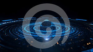 Digital Globe in Vortex of Data.