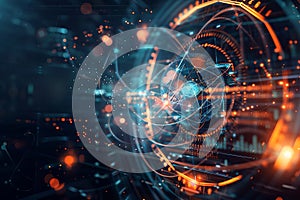 Abstract Visualization of Global Digital Network Connectivity photo
