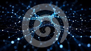 Abstract visualization of a glowing blue neural network or data structure