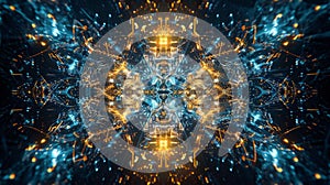 Abstract Visualization Of Interconnected Data Network: Tech Background