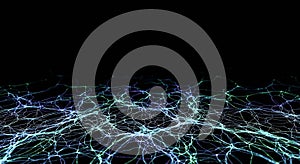 Abstract neural network web on a dark background