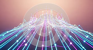 Abstract Network Connections with Glowing Nodes