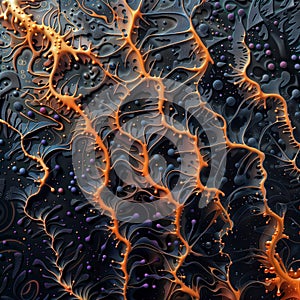 Abstract Visualization of Interconnected Neuron-Like Structures, generative ai