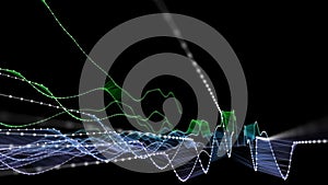 Abstract visualization polygonal grid algorithm analyze data. Quantum virtual cryptography concept. Blockchain. Analytics