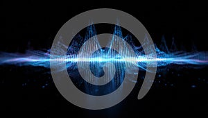 Abstract Blue Digital Sound Wave Visualization