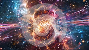 An abstract visualization of quantum entanglement inside a quant