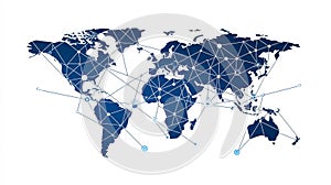 An abstract visualization representing global business networking and data exchange. Generative AI