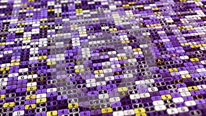 Abstract visualization of scanning hacker program, seamless loop. Animation. Password search by character matching.