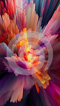 Abstract visualization of vibrant color mismatches with chaotic blocks and glowing energy streams