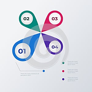 Abstract Visualized Numbers infographic template design. Business concept infograph with 4 options, steps or processes. Vector