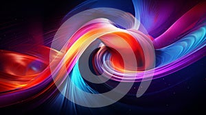 Abstract visualizer with swirling colors and pulsating shapes