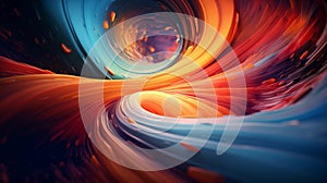 Abstract visualizer with swirling colors and pulsating shapes