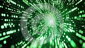 Digital data stream tunnel representing high speed computing