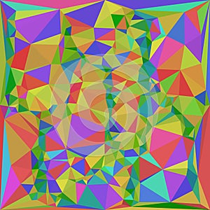 Abstract vitrage with triangular multi colors grid