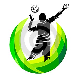 Abstract volleyball player graphic in vector quality.