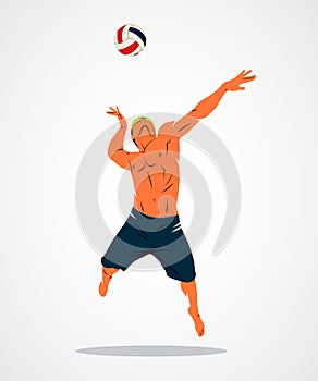 Abstract volleyball player