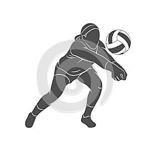 Abstract volleyball player