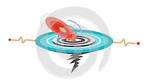 Abstract Vortex Digital, Data Flow and Technological Swirl, vector design Generative AI