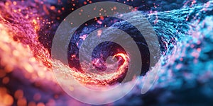 Abstract Vortex of Fiery and Icy Colors Creating a Dynamic and Energetic Swirl