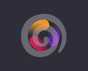 Abstract vortex spin logo icon design abstract modern minimal gradient line art illustration. Sun flower swirl colorful