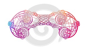 Abstract VR Goggles with Dynamic Flowing Lines, vector design Generative AI