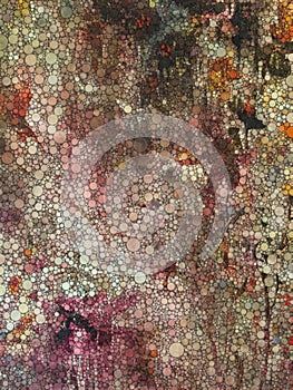 Abstract wall art design with circles in rustic colors