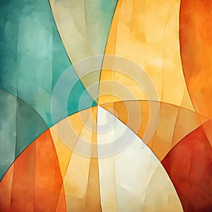 Abstract Wall Art In The Style Of Adi Granov: Vibrant Colors And Geometric Shapes