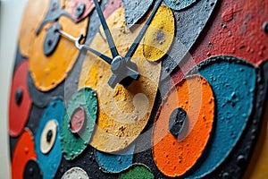 Abstract Wall Clock in Picasso-esque Style (108 Character