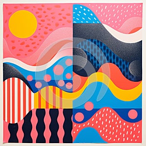 Abstract Wall Painting: Bold And Graphic Pop Art-inspired Designs