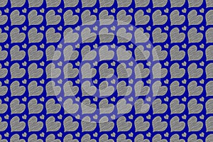 Abstract wallpaper with classic blue heart pattern seamless on dray background cute pattern for printing fashion fabrics and