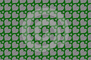 Abstract wallpaper with classic green heart pattern seamless on dray background cute pattern for printing fashion fabrics and