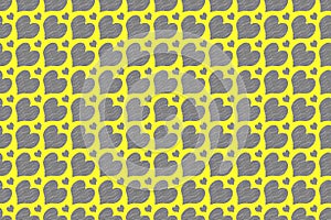 Abstract wallpaper with classic yellow heart pattern seamless on dray background cute pattern for printing fashion fabrics and