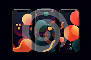 Abstract wallpaper design for smart phone or tablet. Modern progressive colorful background template