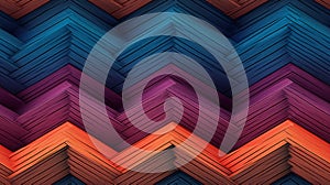 Abstract Wallpaper, geometric pattern, seamless, Retro wave style, soft neon colors, gradient, Wood carving layers, background