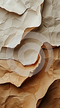 An abstract wallpaper of recycled craft paper cutout